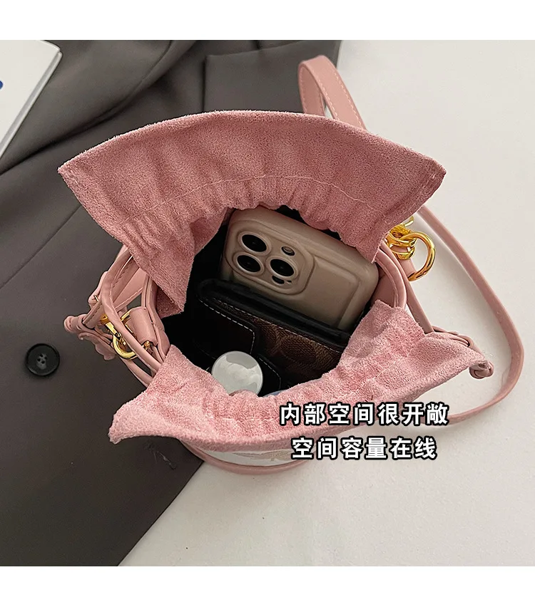 Женская сумка-ведро ручной работы WBS черная сумка через плечо из