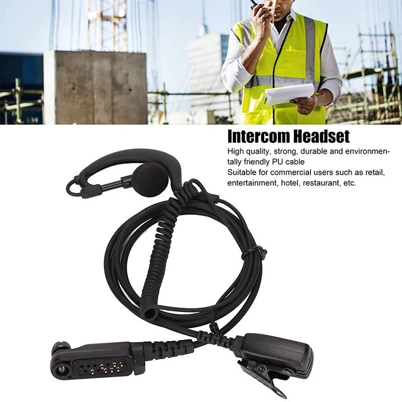 ICCL 2 Way Radio Headset Walkie Talkie Tube Earpiece with PTT for Hytera PD680 PD682 PD685 PD600 PD602 PD605 PD662 PD665 X1p X1e
