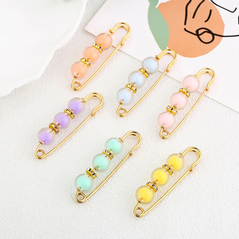 

Colourful Pearl Brooch Buttons Snap Fastener Skirt Pin Adjustable Diamond-encrusted Pin Waist Decorative Button