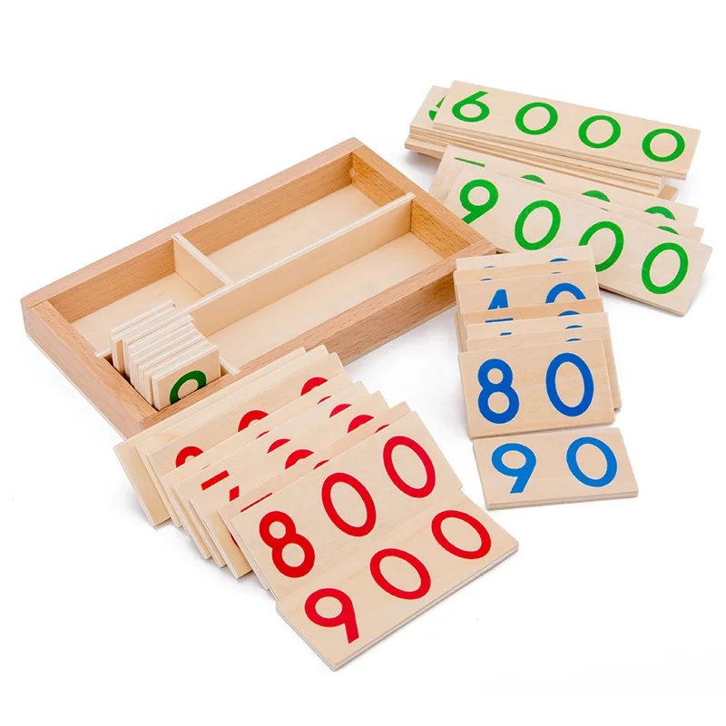 

Детская деревянная обучающая карточка по номерам Монтессори 1-9000, учебное пособие для математики, Игрушки для раннего развития дошкольников и детей