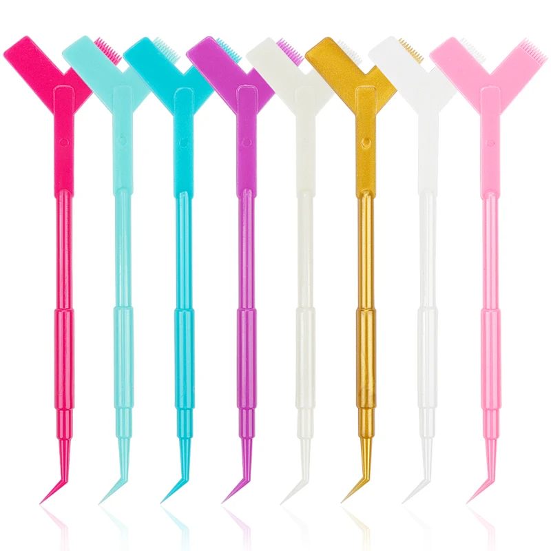 

10Pcs Reuseable Plastic Eyelash Perming Stick Tool Eyelash Extension Y Shape Comb Lash Lifting Curler Applicator Make Up brushes