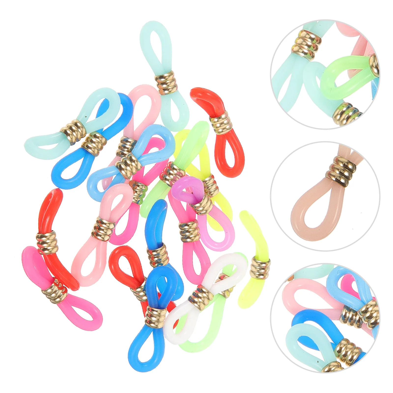 

60 Pcs Anti-slip Buckle Glasses Chain Silicone Holder Retainer Connectors Jewelry Cord For Eye Ends Metal Eyeglass