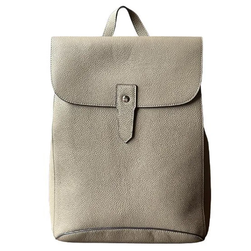 Korean version leather backpack female 2023 new fashion soft lychee grain commuter leisure backpack for women