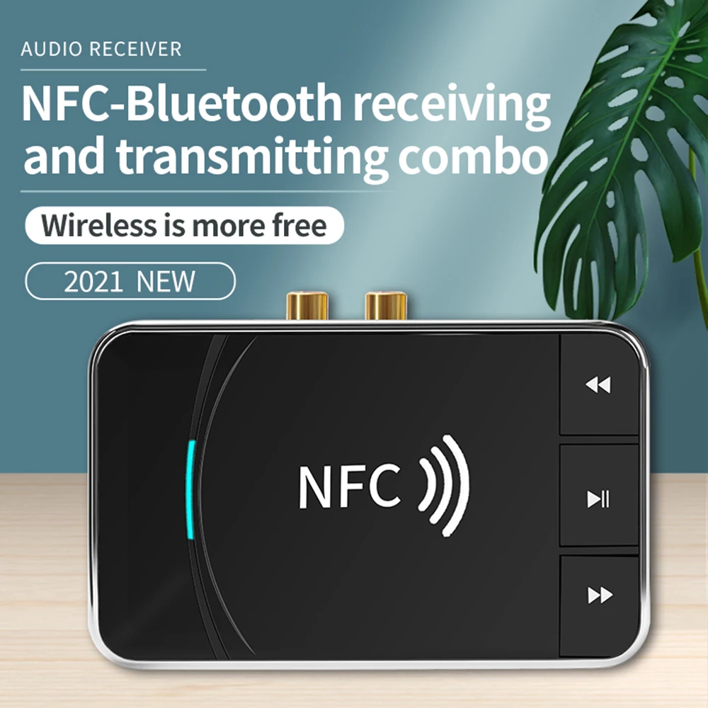 

T39 NFC 5.0 Bluetooth-compatible Receiver Transmitter 2 In 1 With 3.5mm AUX RCA Jack A2DP Hifi Wireless Audio Music Adapter