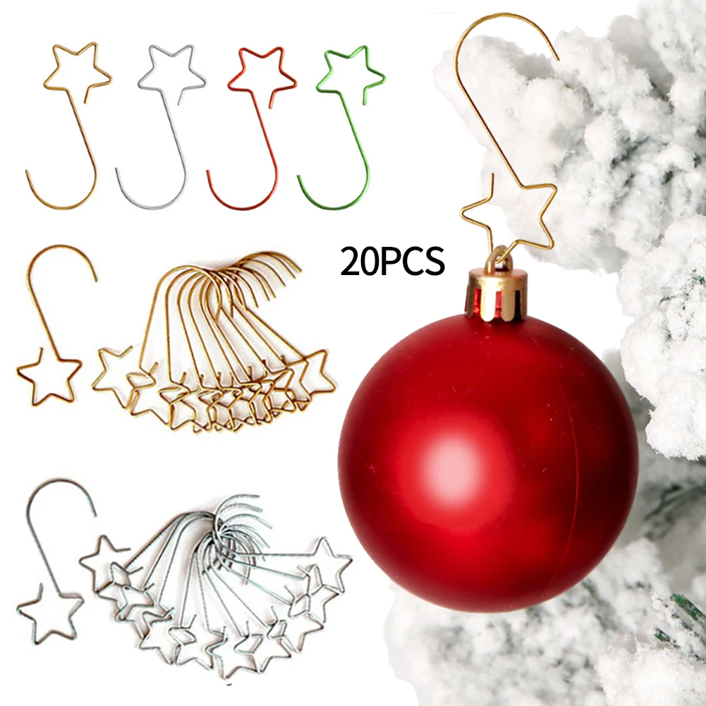 

20pcs Christmas Ornament Metal S-Shaped Hooks Holders Christmas Tree Ball Pendant Hanging Decoration For Home Navidad New Year