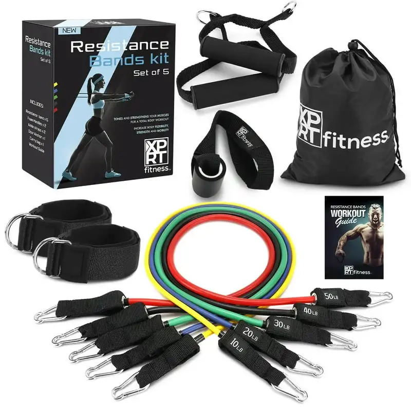 

PCS Resistance Tube Workout Bands Set -Fitness Strength Training Kettlebell Cornhole Workout equipment Dumbbell Gym equipment Lb