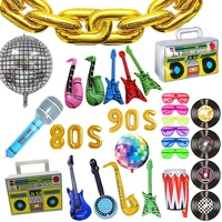 80s 90s theme disco party decoration inflatable party musical props rock star toy ballon concert theme party decorations supplie