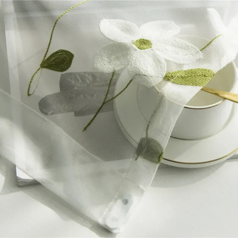 Тюль для гостиной пасторальные прозрачные шторы спальня кухня обработка окон