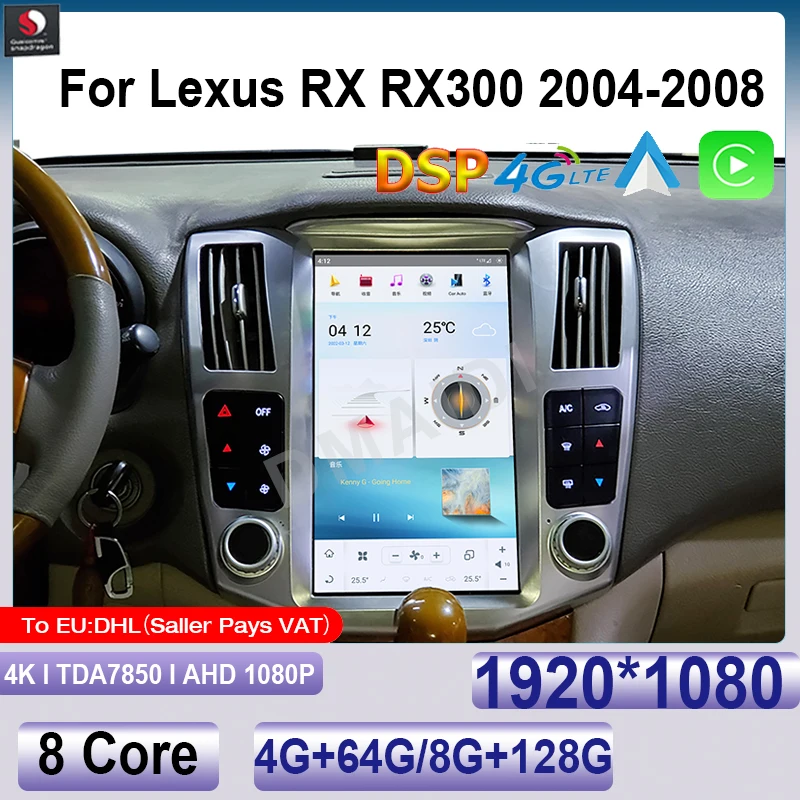 

Car Radio CarPlay Multimedia Video Player Autoradio Stereo BT Google For Lexus RX RX300 RX330 RX350 RX400H Qualcomm Android 11