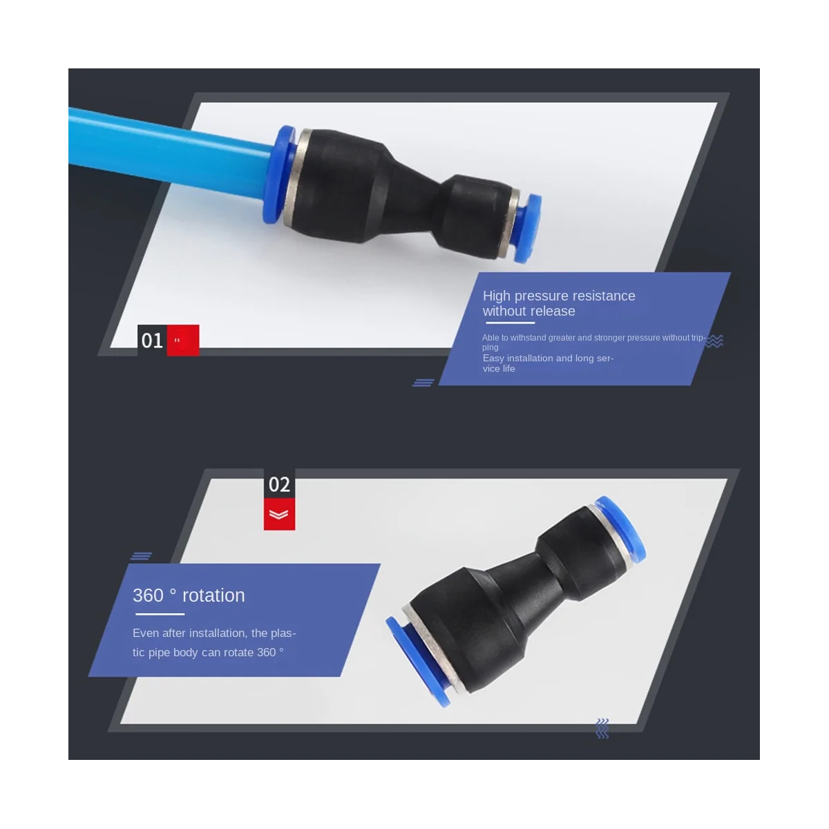 100 шт./партия быстроразъемные Пластиковые Пневматические фиттинги 6-8 мм 6-10