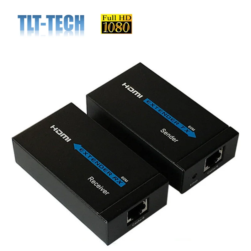 Одна пара расширителей Full HD HDMI длиной 164 фута до 1080P при 60 Гц через одиночный Ethernet