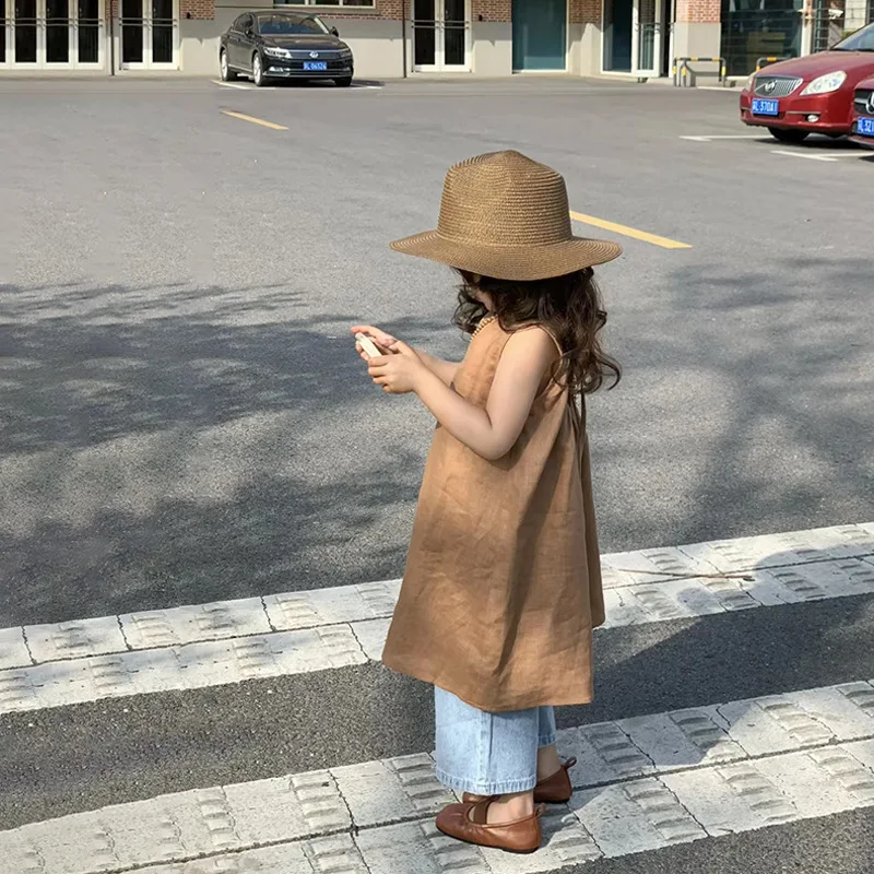 Детская одежда универсальный Повседневный жилет для девочек без рукавов юбка