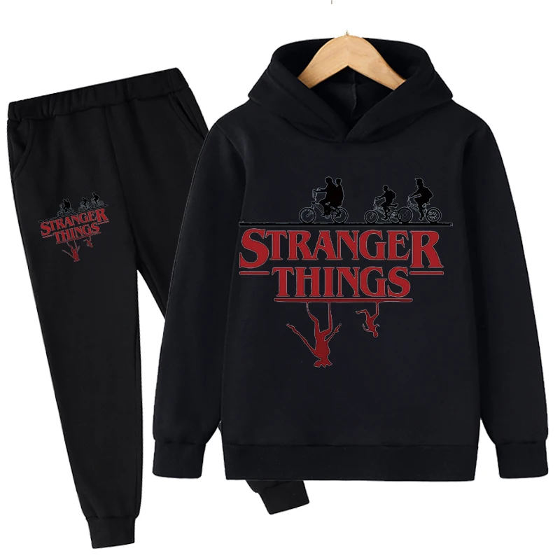

Baby Boys Girls Stranger Things 4 Clothing Set Kids Hellfire Club Suit Children's Long Sleeve Sweatshirt+Long Pants Kids Outfits