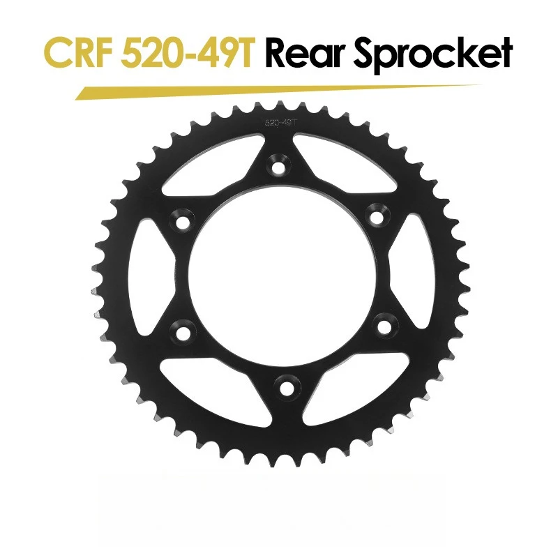 Фото Задняя звездочка 520-49T для мотоциклов CRF, ZhengLin, HuaYang, BSE, CQR – Запчасть для внедорожных мотоциклов, улучшенная передача №5