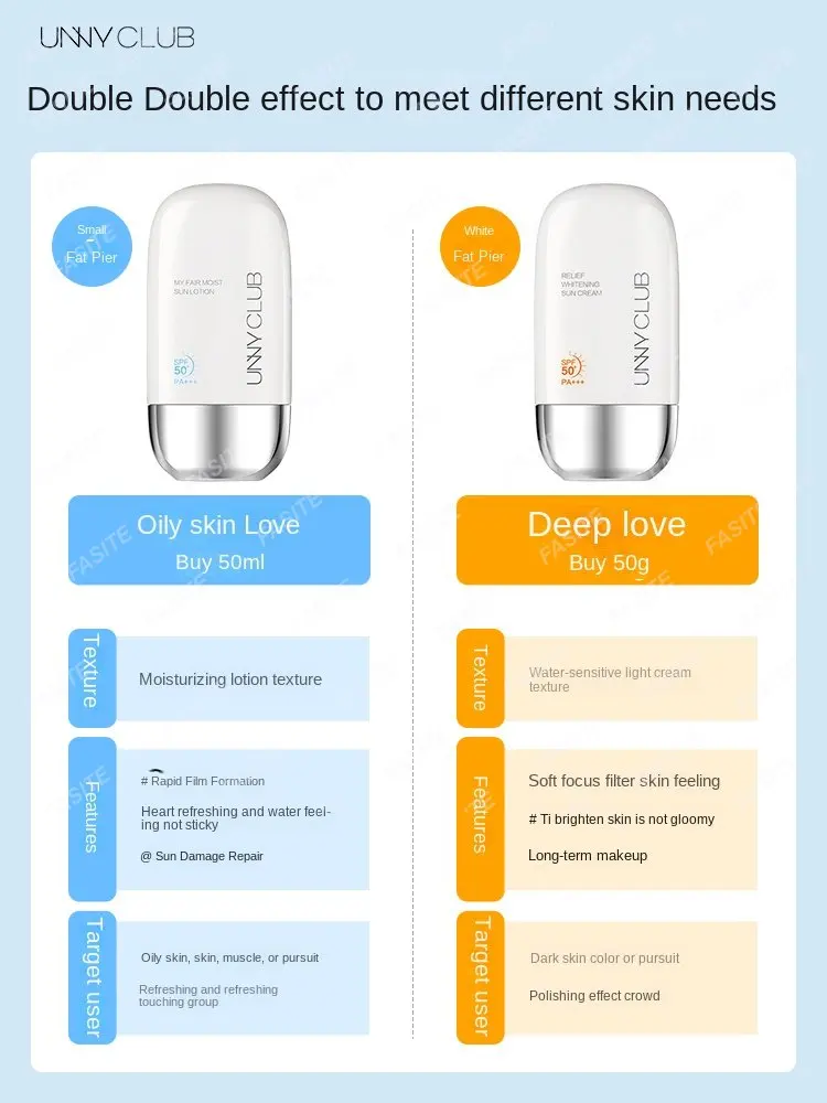 

Unny Sunscreen Cream Facial Isolation Youyi Whitening Body Cream Two-in-One
