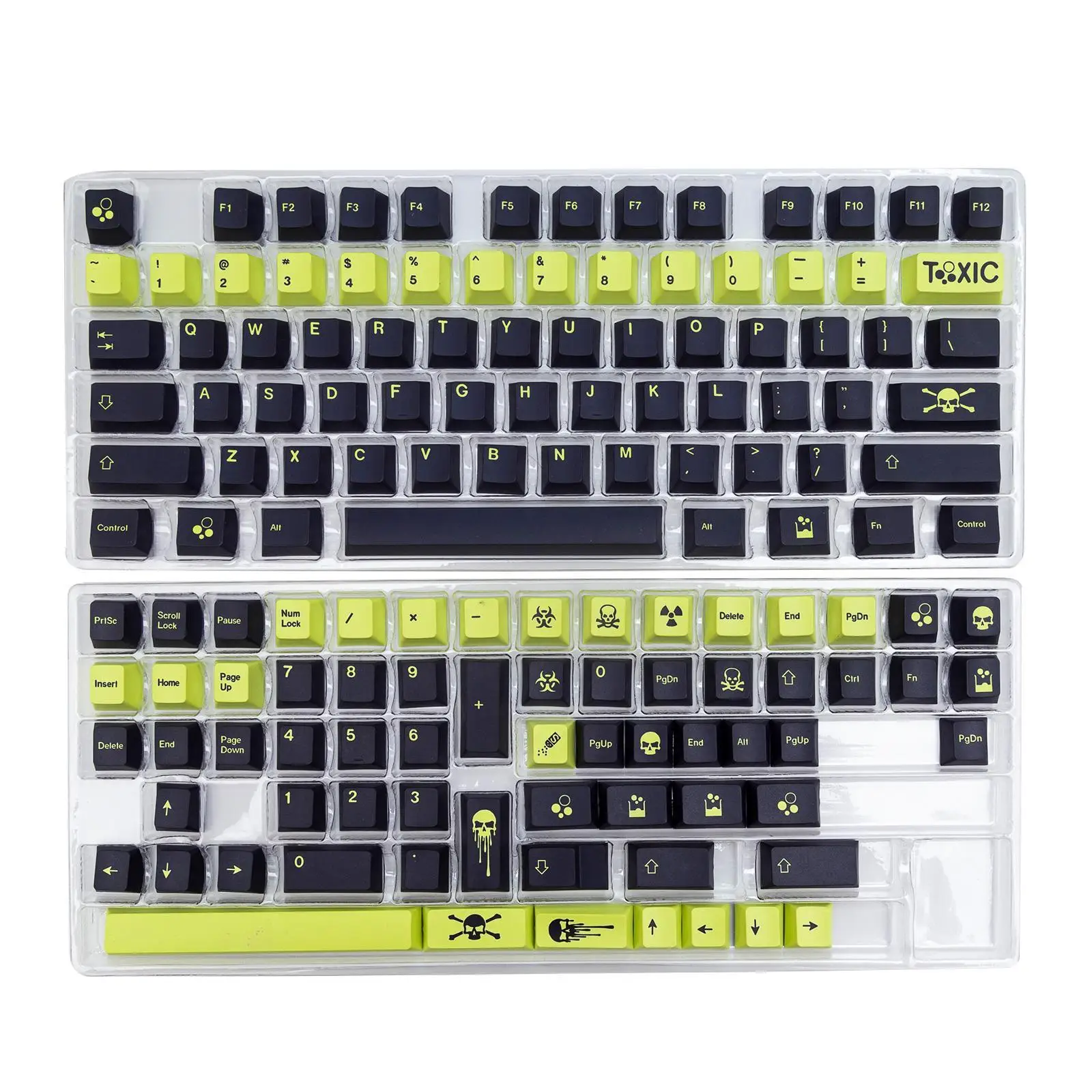 

For GMK toxic 129 key fluorescent green color matching five-sided sublimation keycap PBT original height for MX Switch 61/64/68