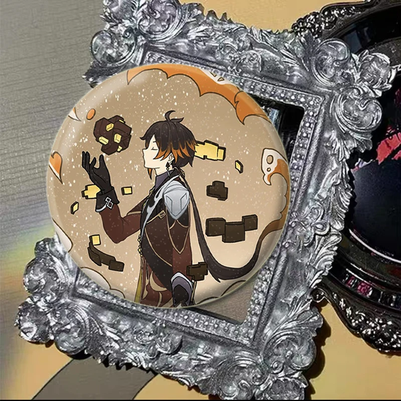 Фото Игровой значок Genshin Impact Badge Furina,Kamisato Ayaka,Barbatos, kaedeхара Kazuha,Yae Miko,Balladeer, нахида, эмалированные булавки для подарка №3