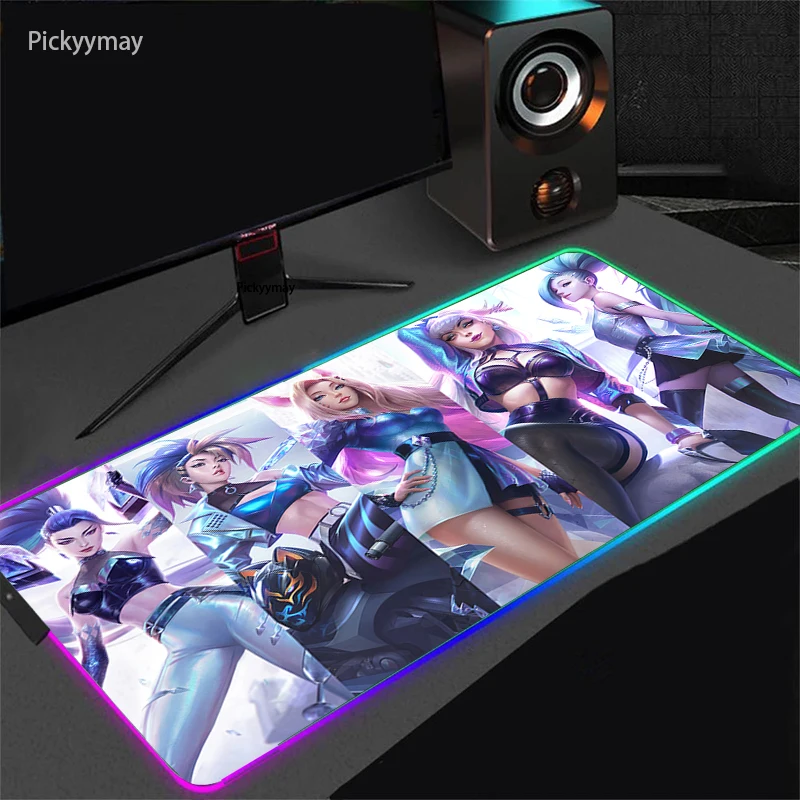 

LOL KDA Mouse Mat Computer Mouse Pad Pc Gamer Kawaii Saxy Girl Large Desk Carpet XXL Gaming Keyboard Desktop PC Accessories