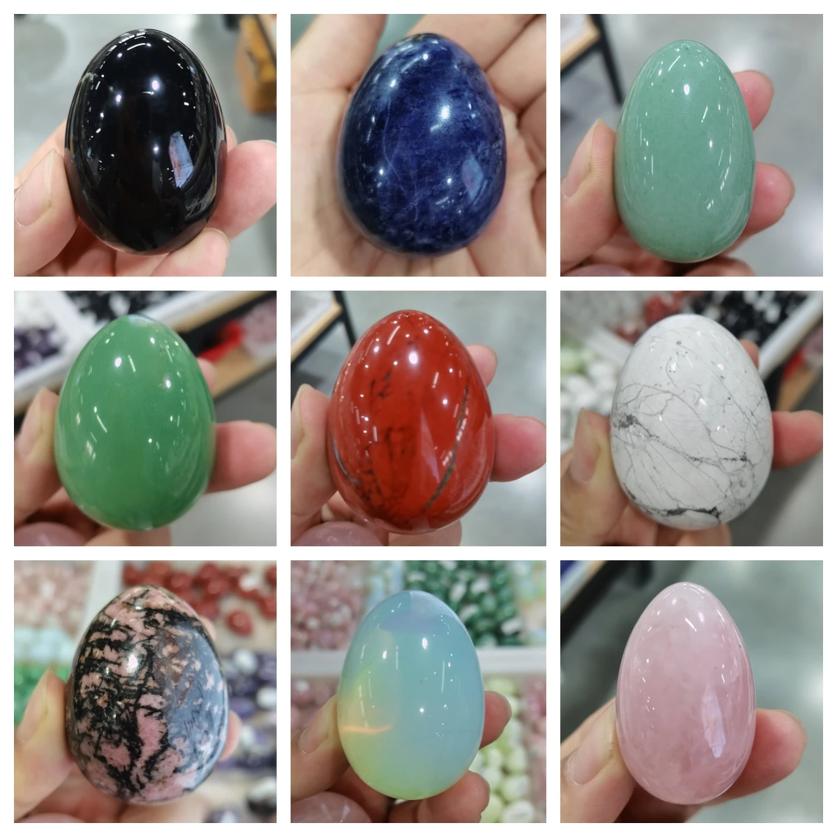 

50*35mm Stone Egg Healing Crystal Yoni Egg Natural Gems Ball Home Decor Chakra Reiki Energy Quartz Mineral Specimen Easter Gifts