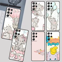 anime dumbo love case for samsung galaxy s22 s21 s20 ultra plus pro s10 s9 s8 s7 4g 5g tpu black phone cover capa coque shell