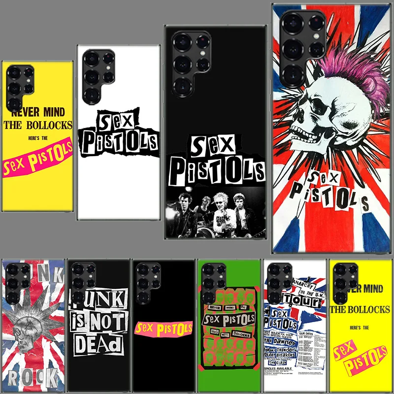 Punk rock Sex Pistols band Clear Case for Samsung Galaxy S24 S22 Ultra S23 S21 S20 FE Capa Phone Cover S10 S9 S8 Plus S10E Shell