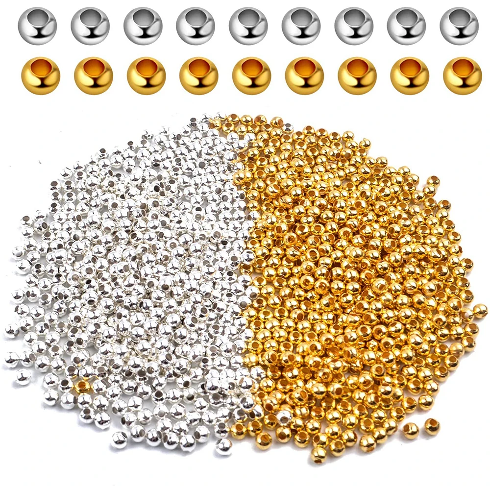 

Обжимные бусины 3 мм, 1000 шт., бусины из нержавеющей стали, разделители для бусин для изготовления ювелирных изделий своими руками браслетов, ...