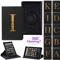 360 rotating tablet stand case for fire 7 5th gen fire 7 7th genfire 7 9th gen pu leather bear letter pattern protective cover