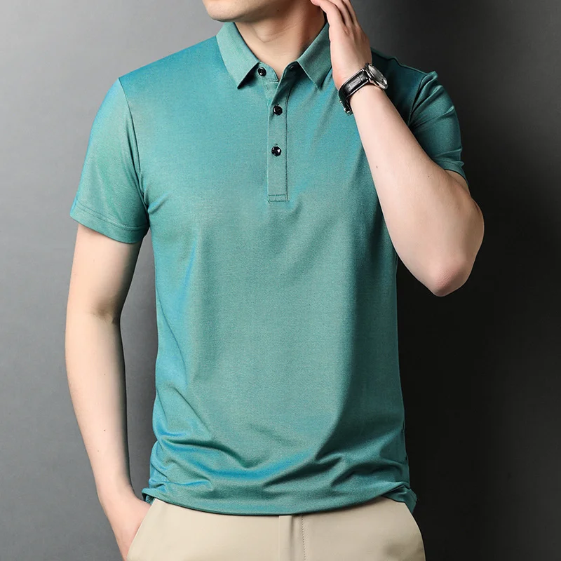 

Casual Slim Fit Collar T Shirt Mens Tech Golf Polo Shirts Summer Polos Business T-shirt Lapel Cotton Short Sleeve Polo Shirt Men