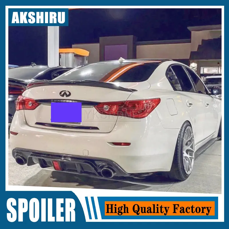 

High Quality Q50 Rear Wing Lip Car Rear Trunk Boot Lip Spoiler Wing Extension Lid ABS For Infiniti Q50 2014-2021 Racing Wing