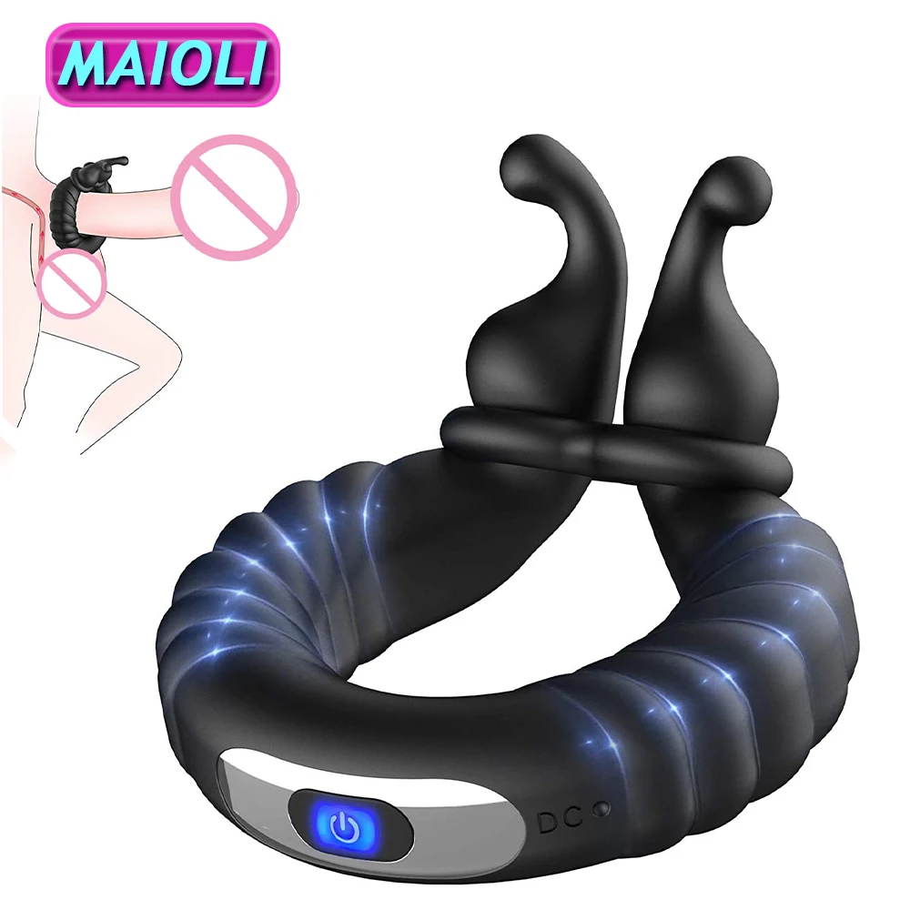 

Penis Ring Vibrator Delay Ejaculation Cock Ring Adjustable Size Longer Harder Chastity Device Prostate Massager Sex Toy for Men