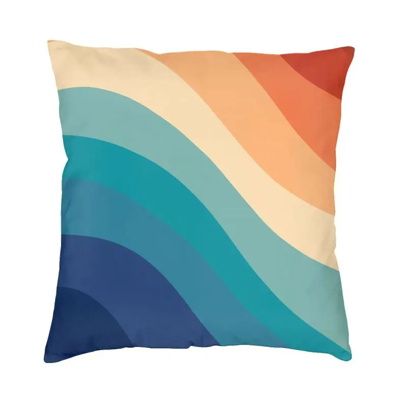 

Наволочки в стиле ретро для дивана, летние декоративные подушки в абстрактном стиле с волнистыми абстрактными узорами, с геометрическим ди...