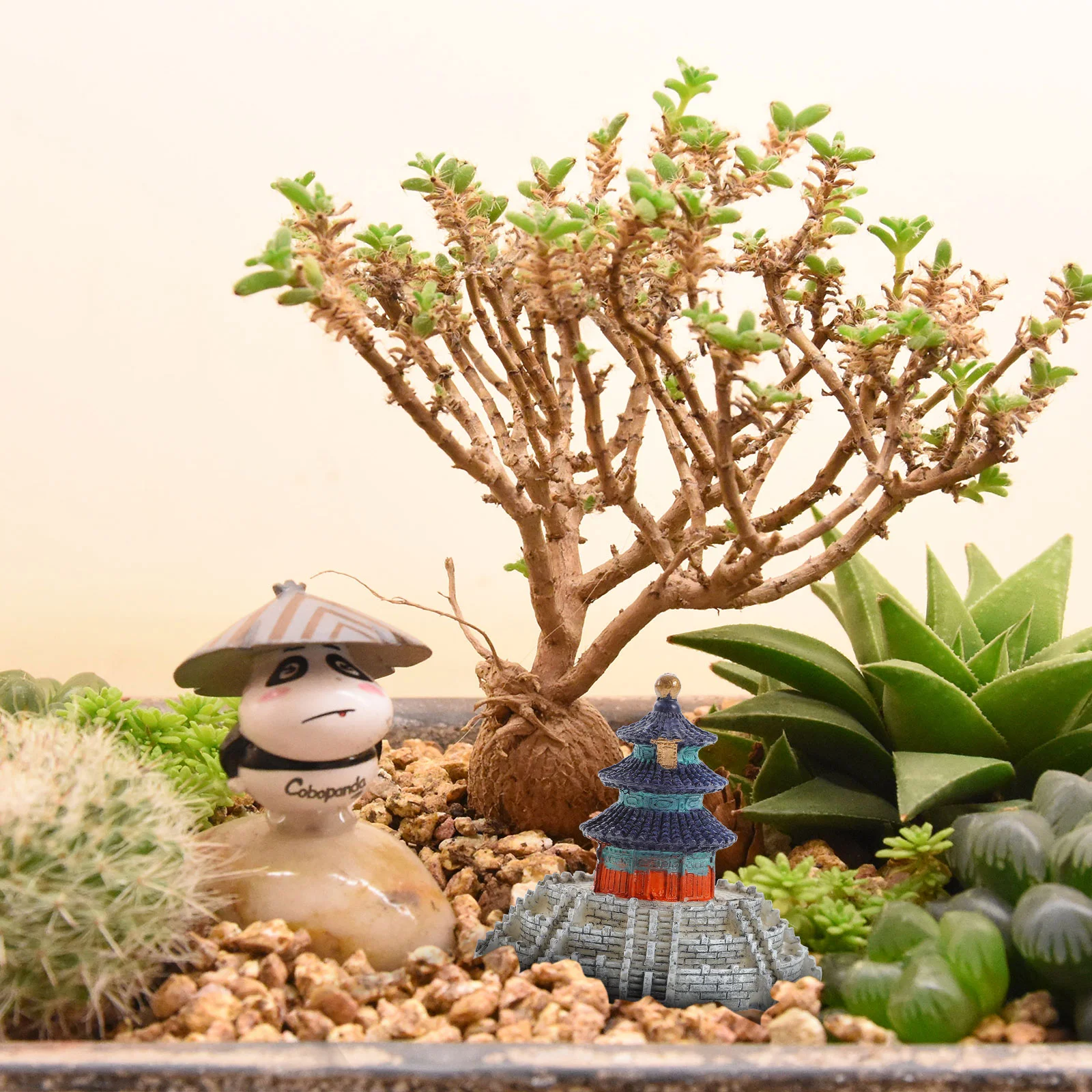 

Asian Garden Pagoda Decor Statue Zen Miniature Temple Aquarium Home Landscape Micro Bonsai The Figurines Pavilion Japanese Mini