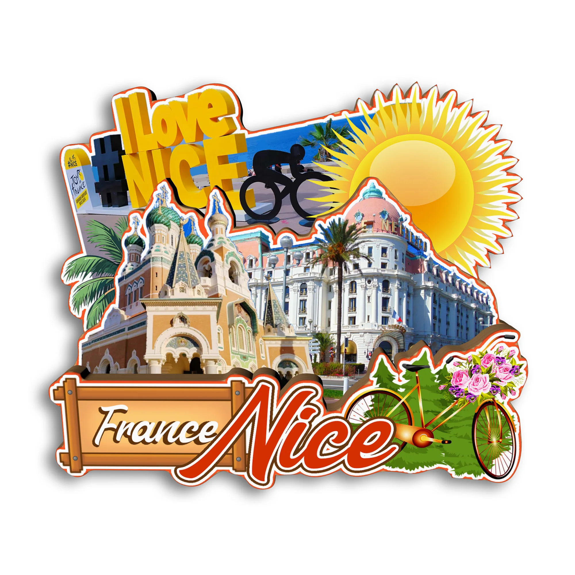 

Магнит на холодильник "Париж Хороший Ментон Причание Франция"