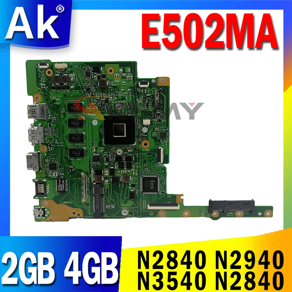 

E502MA Laptop Motherboard for ASUS E50MS E502MA Notebook Motherboard Mainboard 2GB 4GB RAM N2830 N2840 N2940 N3530 N3540 CPU
