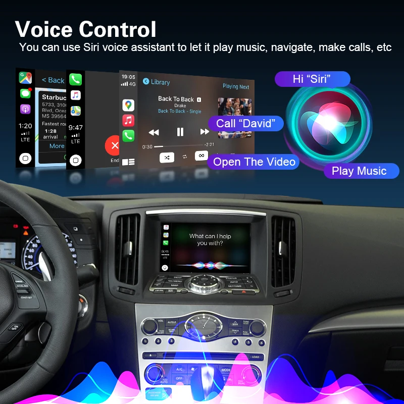 Фото Беспроводной адаптер CarPlay Android Auto для Infiniti G Series G37 G35, поддержка Mirror Link AirPlay, комплект для модернизации Plug & Play №3