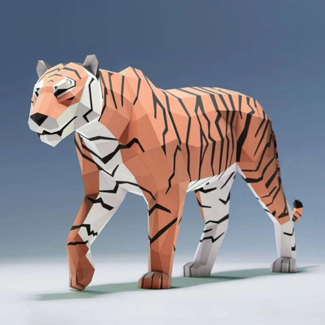 

3D Paper Model Tiger Xiao Animal Large Floor 3D Model Decorative Handmade DIY Three-dimensional Scene Ornaments Gifts