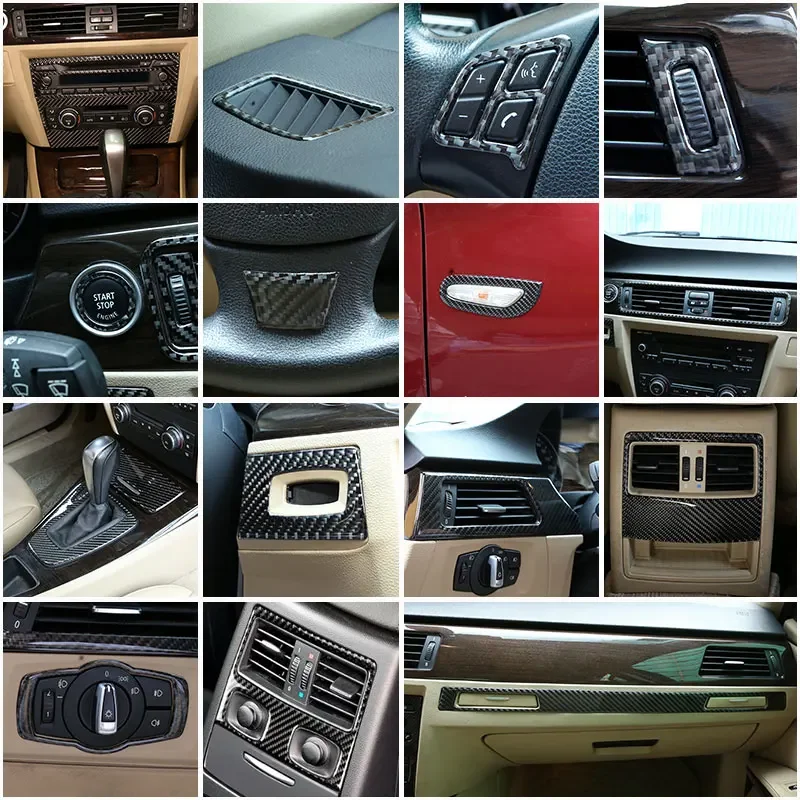 Для BMW 3 серии E90 E92 E93 2005-2012 Мягкое углеродное волокно центральная консоль