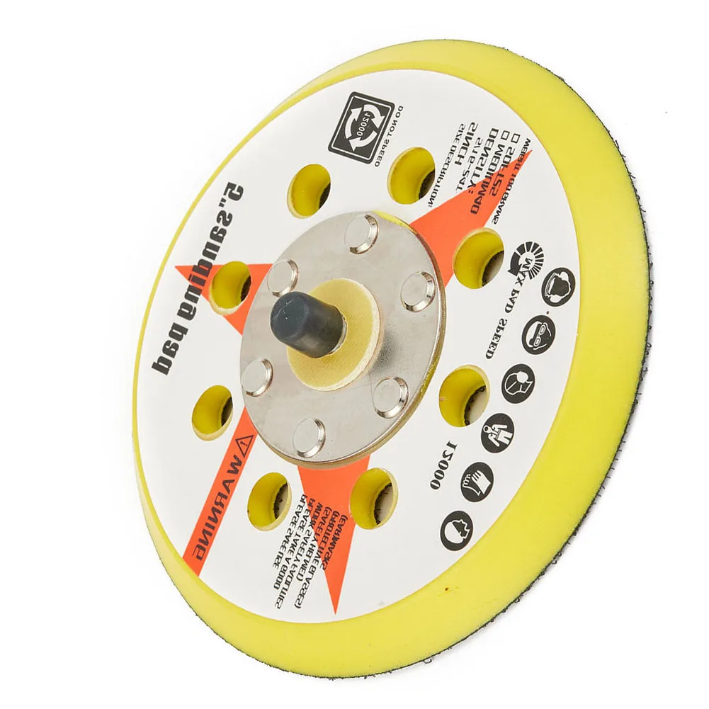 

1* Backing Pad 125mm 5inch/125mm Diameter 8holes Hook & Loop Sanding Disc Sponge 1pc Hot New Portable Pratical