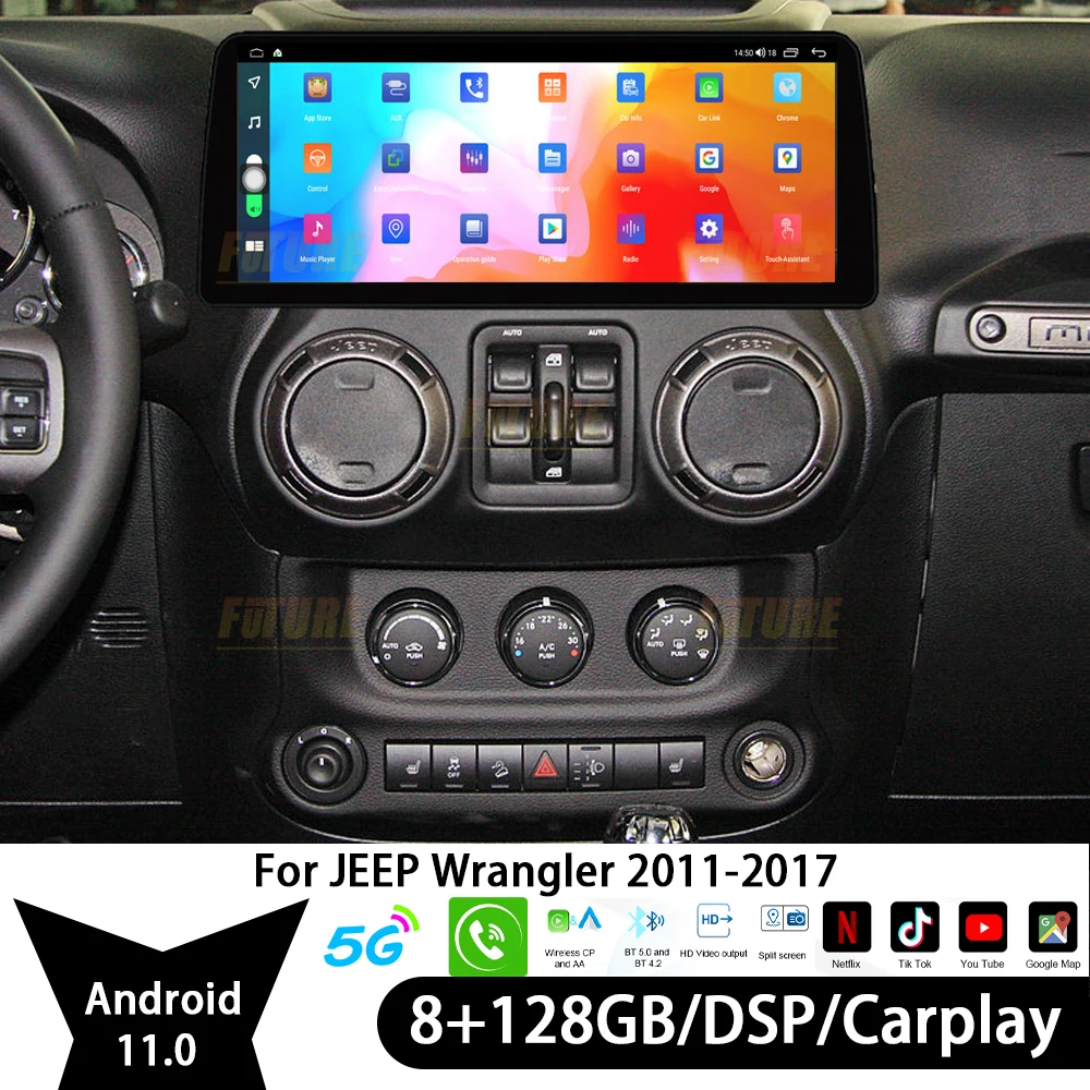 

Car Radio Video Bluetooth 2 Din Stereo GPS Automotive Multimedia Players Carplay For JEEP Wrangler 2011 2012 2013 2014 2015-2017