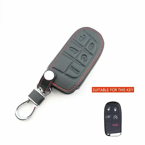 5-кнопочный смарт-брелок для ключей, кожаный чехол для Jeep Cherokee Wrangler Compass Renegade Grand Patriot Grand Keychain