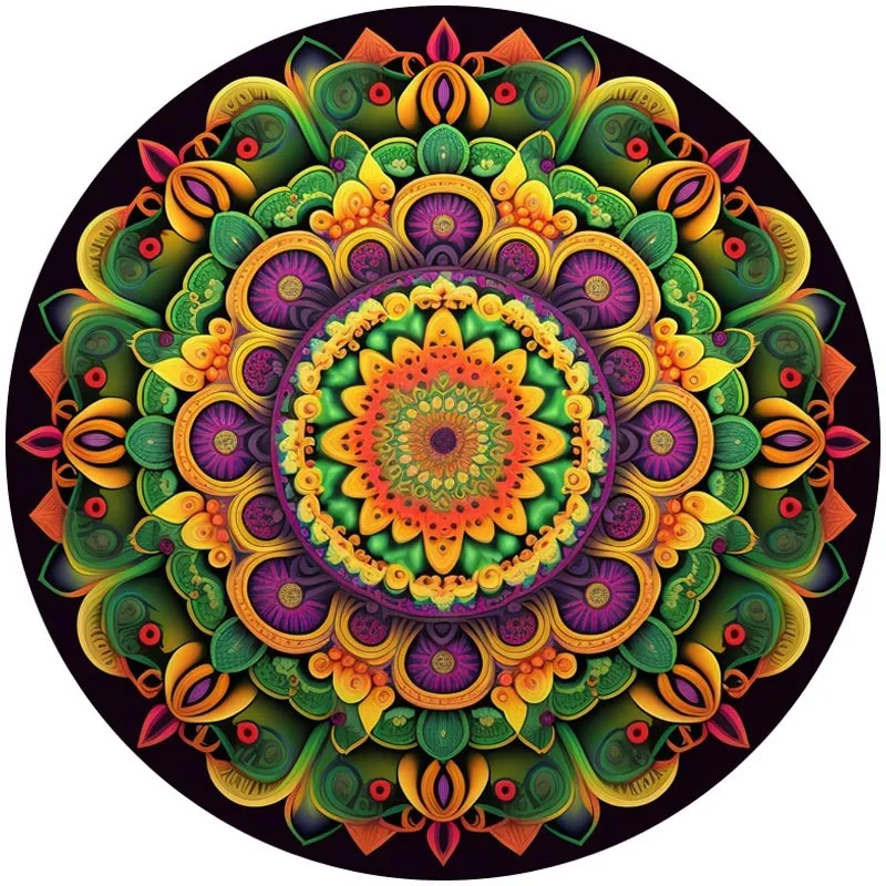 

Mysterious Irregular Shape Mandala Wooden Jigsaw Puzzles For Kids Adults Brightly Colored Taichi Disc Puzzle Games DIY Drawing