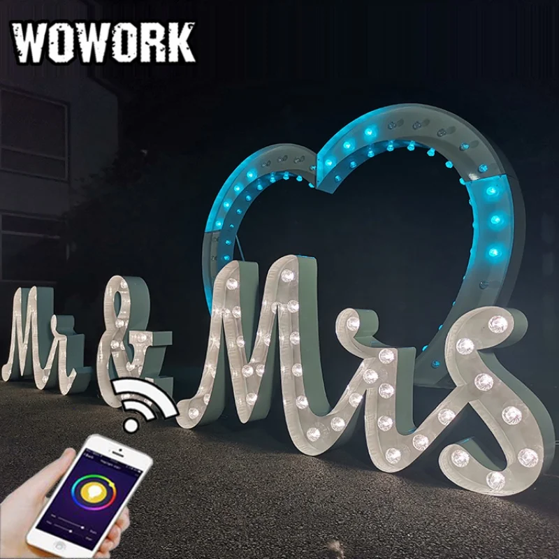 

2023 год, WOWORK, 4 фута, большой гигантский фон «Мистер и миссис», свадебные шатры, буквы для фотографий