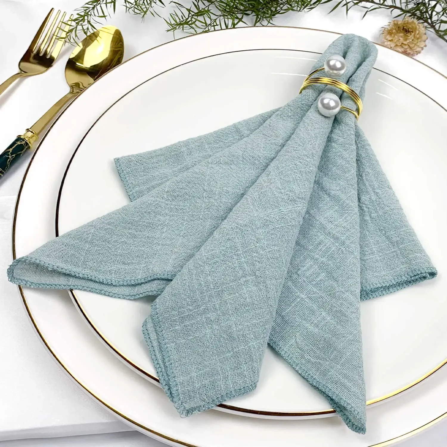 

Хлопковые столовые салфетки Boho набор из 6 сиреневых