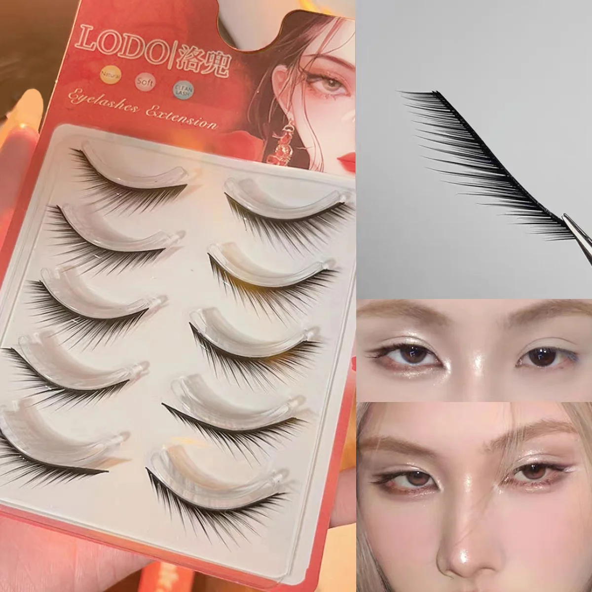 

5pairs Fox Style Eyelashes Full Strip Faux Mink Lashes 3D Volume Cilios Natural Eyelash Makeup Tool Wholesale