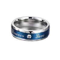 new romantic letter forever love%e2%80%99 stainless steel rings for women and men cz stone inlay fashion jewelry party gift couple ring