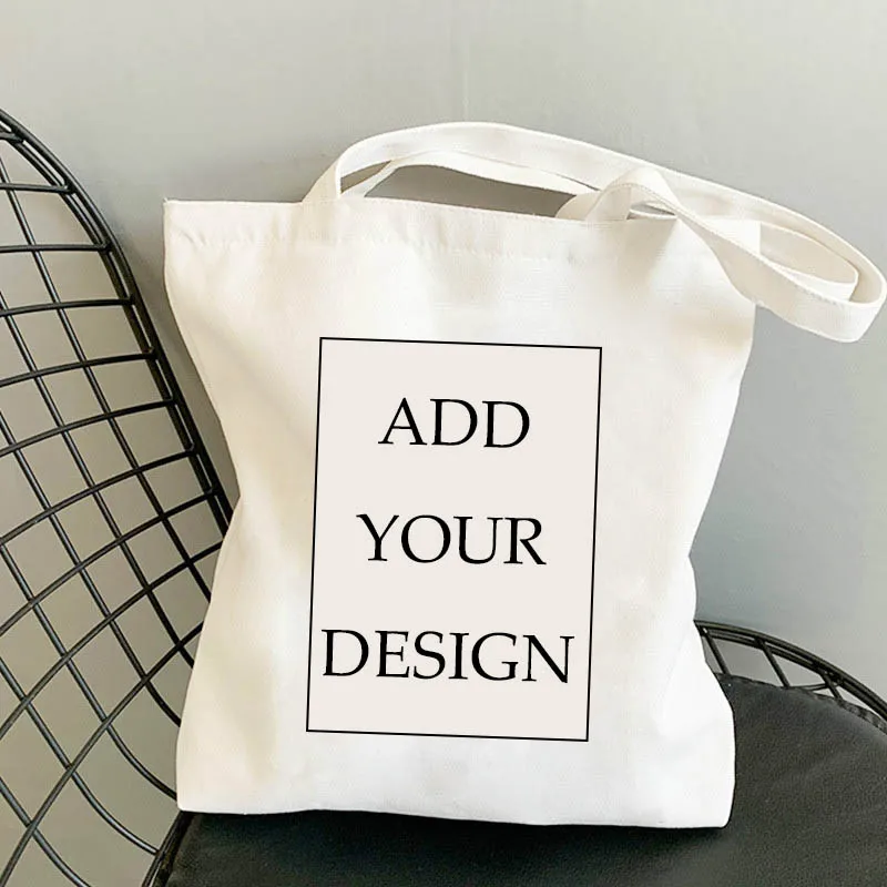 Customized Canvas tote Bags Shopper Shoulder Bag Women Designer Handbag Shopping Totes Casual Grocery Customizable Fabric bolso