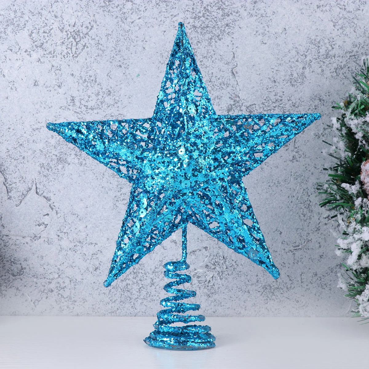 

Christmas Star Tree Topper 25cm Metal Glitter Star Xmas Tree Decoration Treetop for Christmas Tree Decoration Ornaments