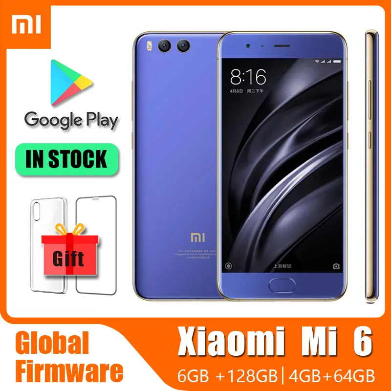 Xiaomi Mi 6 Cellphone  , Android Smartphone Fingerprint 3350 mAh Global ROM Cell Phone