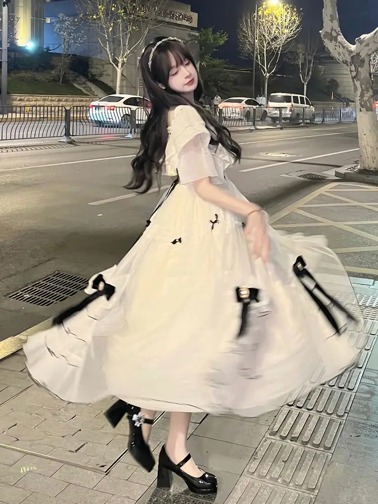 Винтажное элегантное платье макси в стиле &quotЛолита&quot женские платья с милым