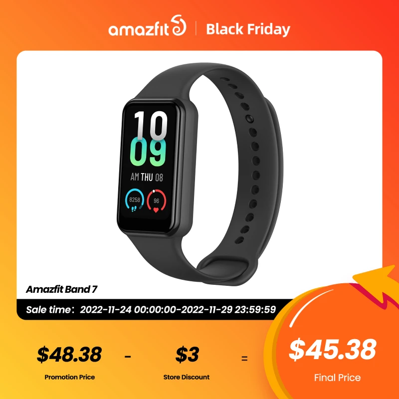 New Global Version Amazfit Band 7 Smart Wristband Large HD AMOLED Display 120 Sports Modes Powerful Zepp OS